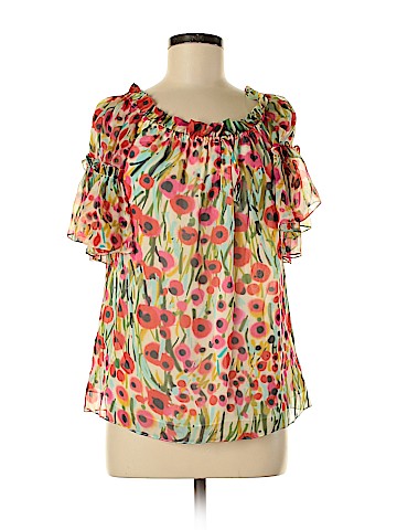 Milly Short Sleeve Silk Top (view 1)