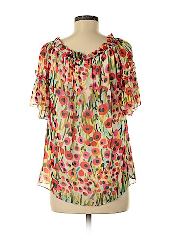 Milly Short Sleeve Silk Top (view 2)