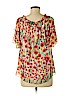Milly 100% Silk Ivory Short Sleeve Silk Top Size 6 - photo 2