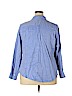 Lane Bryant 100% Cotton Blue Long Sleeve Button-Down Shirt Size 20 - photo 2