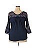 Lucky Brand 100% Rayon Blue 3/4 Sleeve Top Size 2X - photo 2