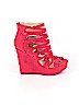 Qupid Solid Red Wedges Size 6 1/2 - photo 1