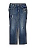 Justice Solid Blue Jeans Size 14 - photo 1