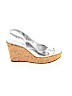 Marc Fisher 100% Leather Silver Wedges Size 9 - photo 1