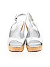 Marc Fisher 100% Leather Silver Wedges Size 9 - photo 2
