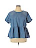 Lane Bryant 100% Cotton Blue Short Sleeve T-Shirt Size 14 - photo 1