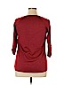 I.N. Studio 100% Polyester Red 3/4 Sleeve Top Size L (petite) - photo 2