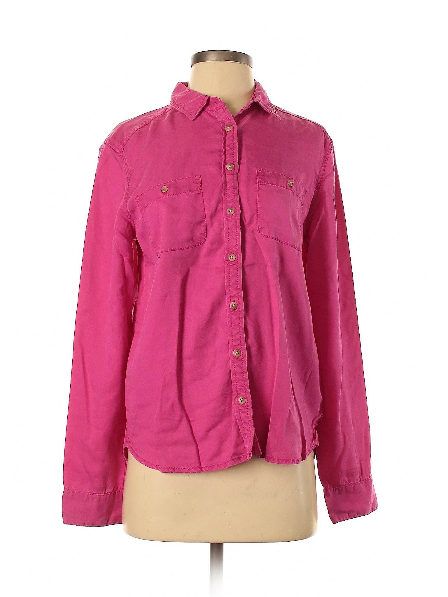 American Eagle Outfitters Women Pink Long Sleeve Button-Down Shirt S | eBay