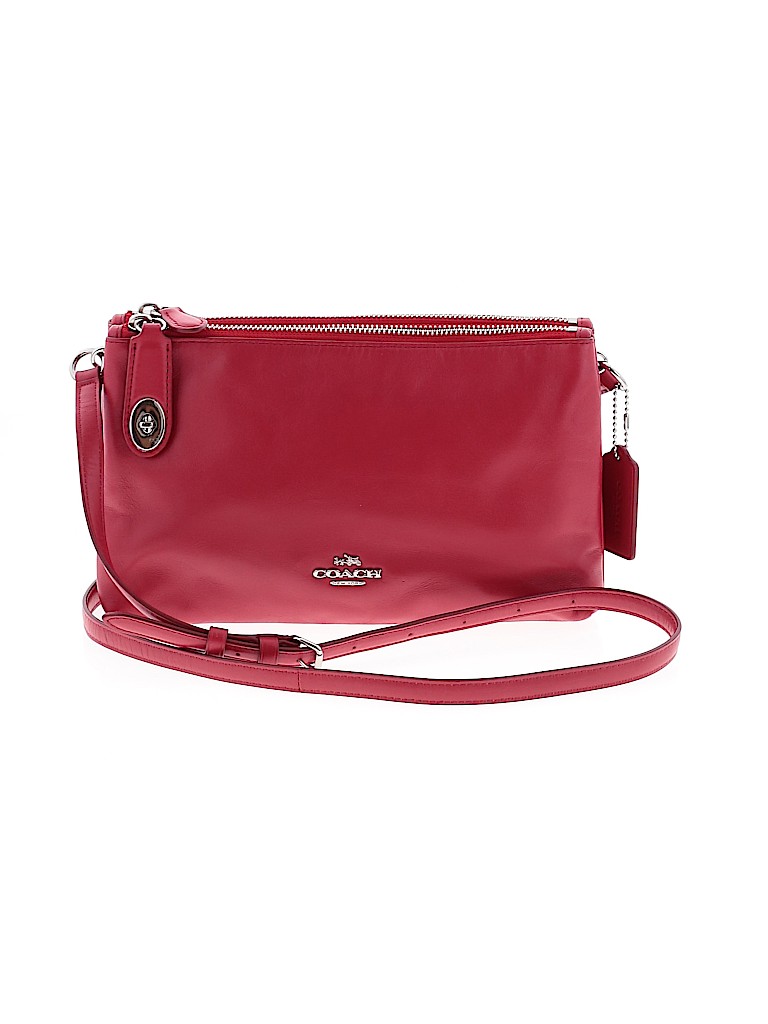 Coach Solid Red Leather Crossbody Bag One Size - 78% off | thredUP
