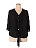 NY Collection 100% Polyester Black 3/4 Sleeve Blouse Size 1X - photo 1