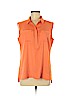 Ann Taylor 100% Polyester Orange Sleeveless Blouse Size L (petite) - photo 1
