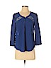 American Eagle Outfitters 100% Polyester Blue 3/4 Sleeve Blouse Size S (petite) - photo 1