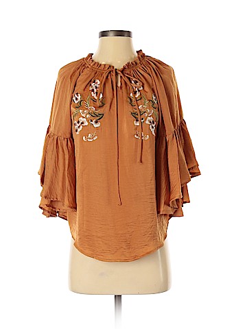 She + Sky 3/4 Sleeve Blouse (view 1)