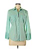 Ann Taylor LOFT Outlet 100% Cotton Blue Long Sleeve Button-Down Shirt Size 6 - photo 1