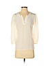 Amanda Uprichard 100% Silk Ivory 3/4 Sleeve Silk Top Size P (petite) - photo 1