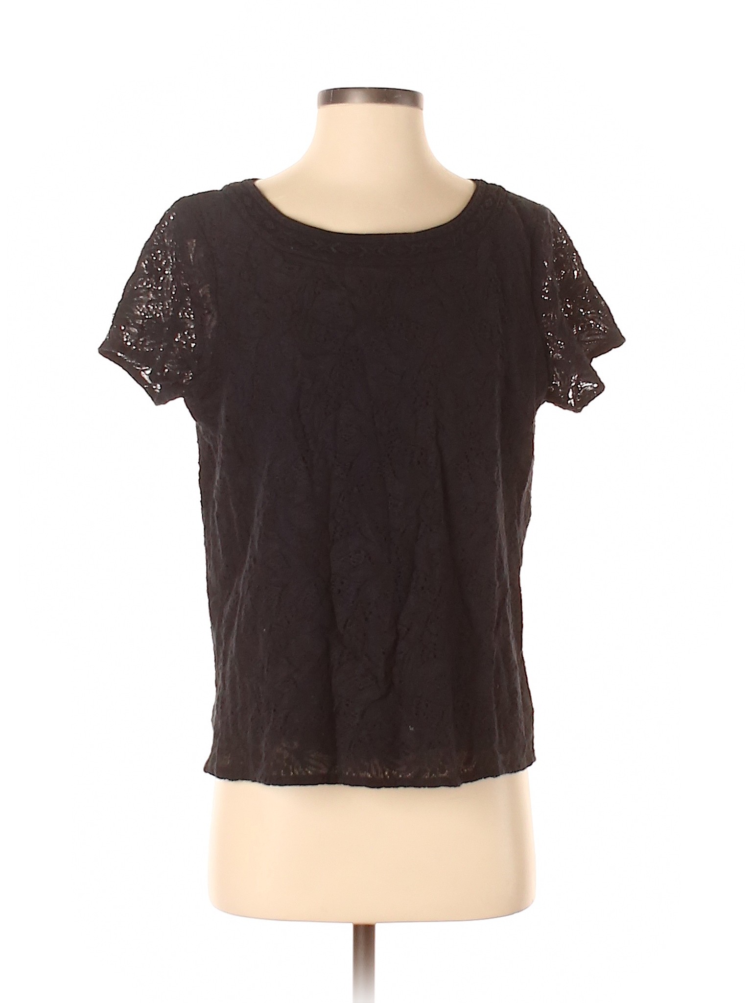 Lucky Brand Women Brown Short Sleeve Blouse M | eBay