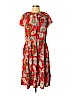 Ann Taylor LOFT 100% Rayon Red Casual Dress Size L (petite) - photo 1