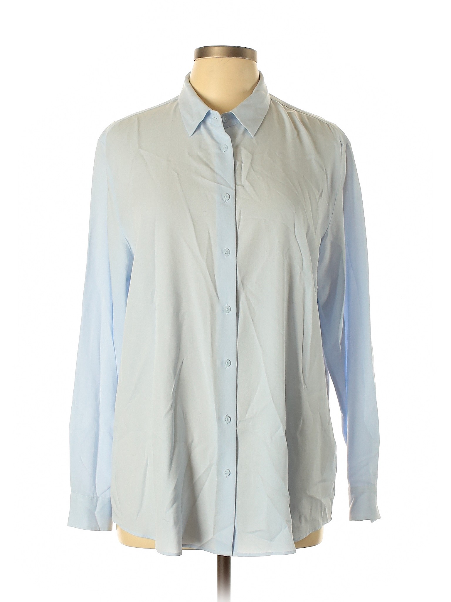 Uniqlo Solid Blue Long Sleeve Button-Down Shirt Size XL - 77% off | thredUP