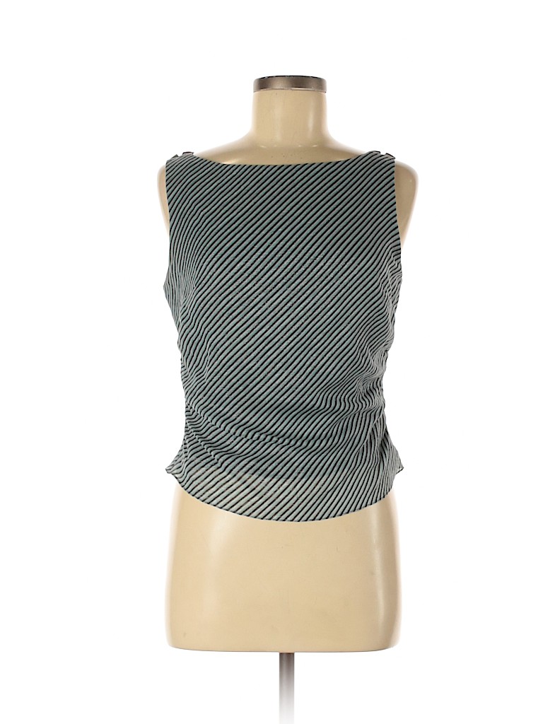 Kay Unger Blue Sleeveless Silk Top Size 8 - photo 1