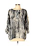 MICHAEL Michael Kors 100% Polyester Gray 3/4 Sleeve Blouse Size L - photo 1