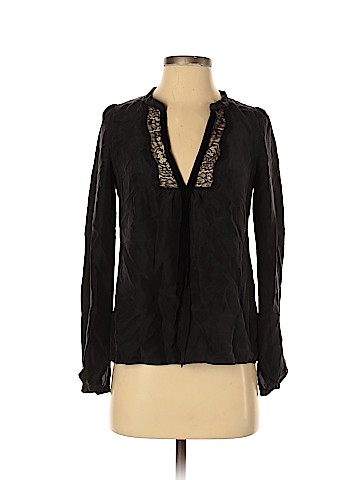 Rebecca Taylor Long Sleeve Silk Top (view 1)