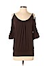 Theory 100% Cotton Brown 3/4 Sleeve Top Size S - photo 1