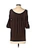 Theory 100% Cotton Brown 3/4 Sleeve Top Size S - photo 2