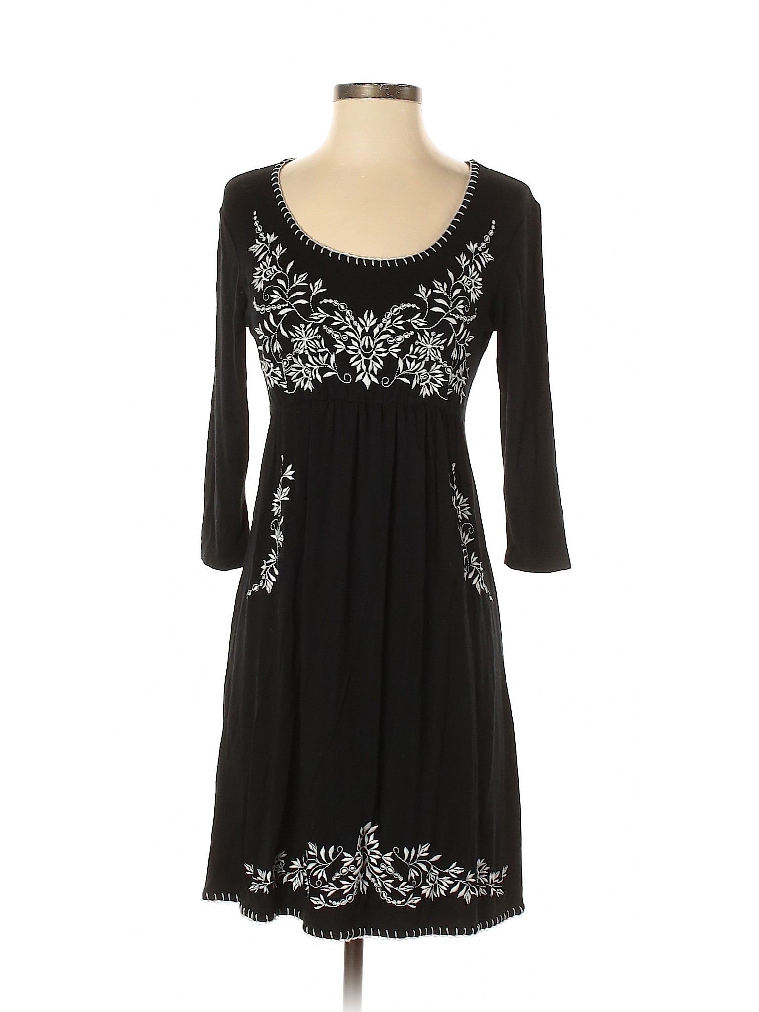 Chelsea & Theodore Women Black Casual Dress Sm Petite | eBay