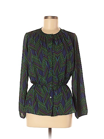 Aqua Long Sleeve Blouse (view 1)