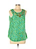 Milly 100% Silk Green Sleeveless Silk Top Size 8 - photo 1