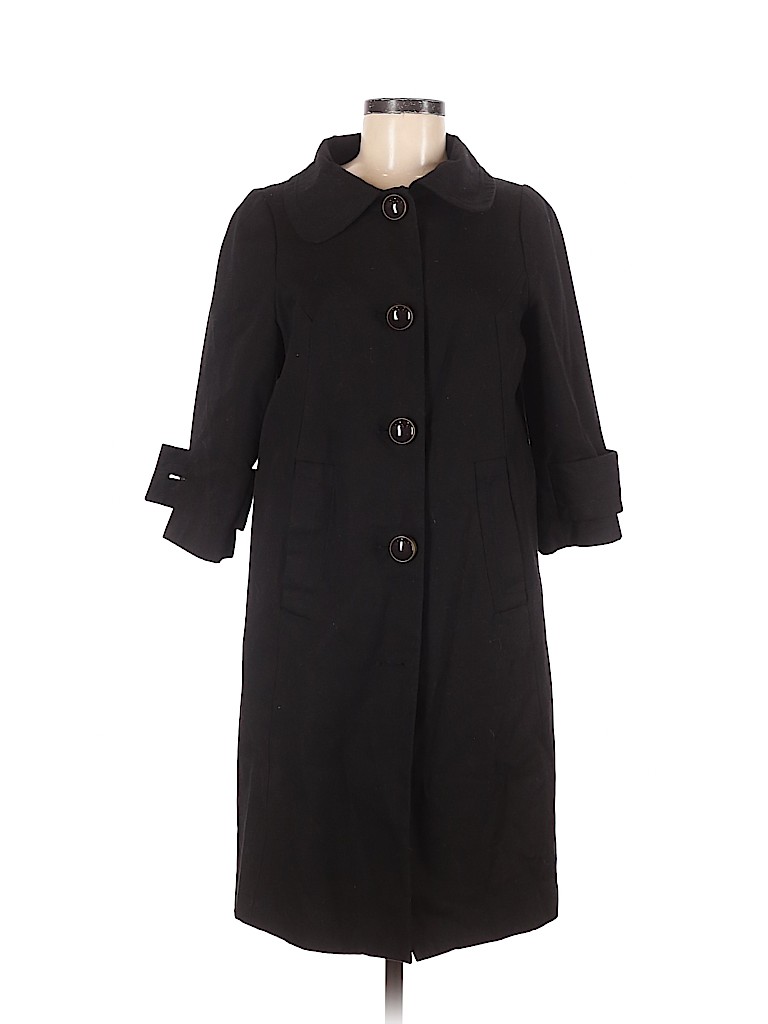 Vertigo Paris 100% Cotton Solid Black Coat Size M - 81% off | thredUP