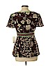 Nanette Lepore 100% Polyester Brown Short Sleeve Blouse Size 10 - photo 2