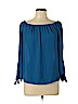 Three Eighty Two 100% Polyester Blue Long Sleeve Blouse Size M - photo 1