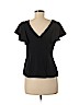Banana Republic 100% Triacetate Black Short Sleeve Blouse Size 2 (petite) - photo 2