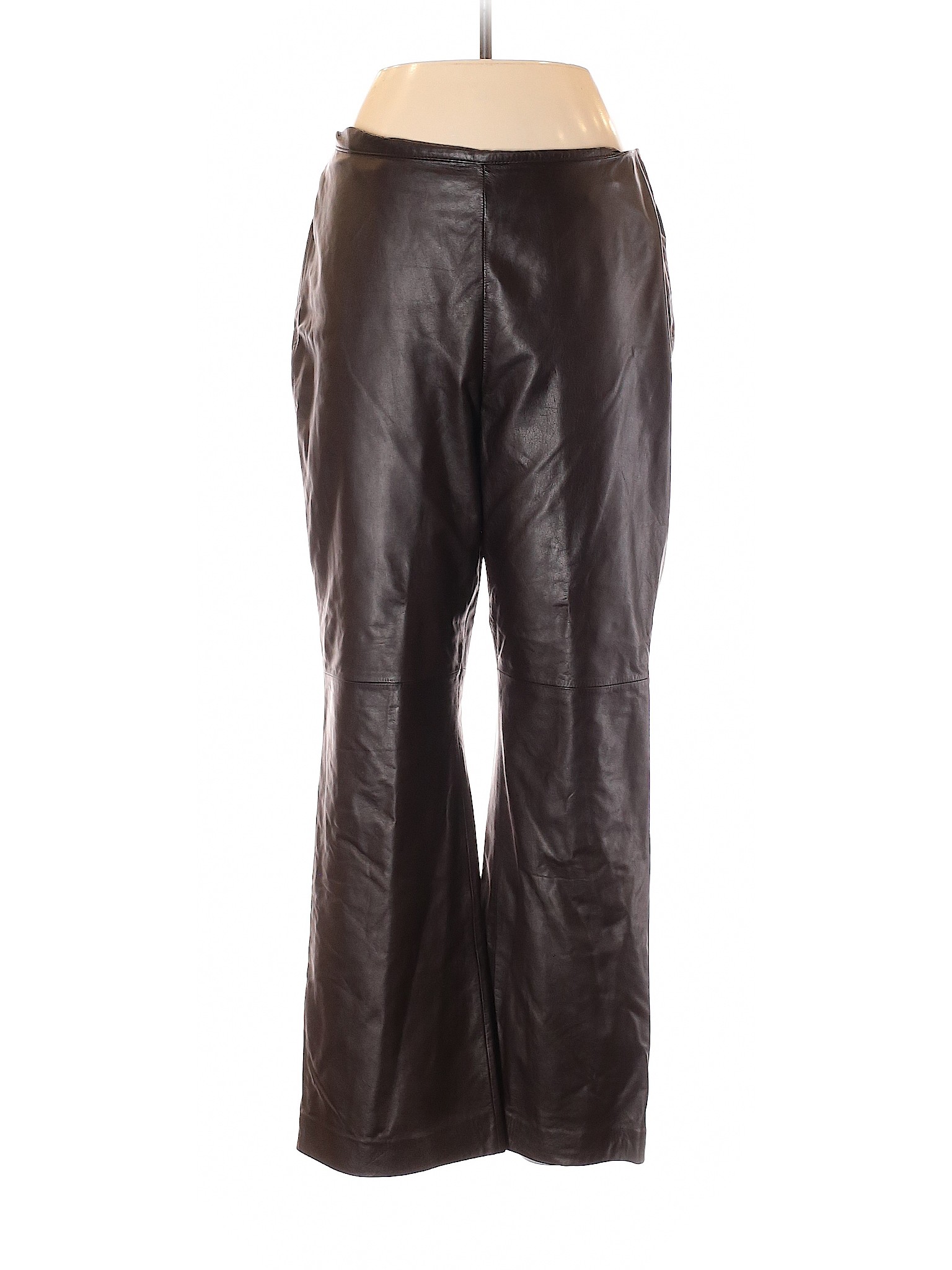 Ann Taylor Women Brown Leather Pants 12 | eBay