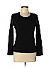 Jones New York Signature 100% Cotton Black Long Sleeve Top Size L (petite) - photo 1