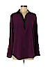 Kenneth Cole REACTION 100% Polyester Color Block Colored Purple Long Sleeve Blouse Size M - photo 1