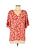 Ann Taylor LOFT 100% Polyester Red Short Sleeve Blouse Size M - photo 1