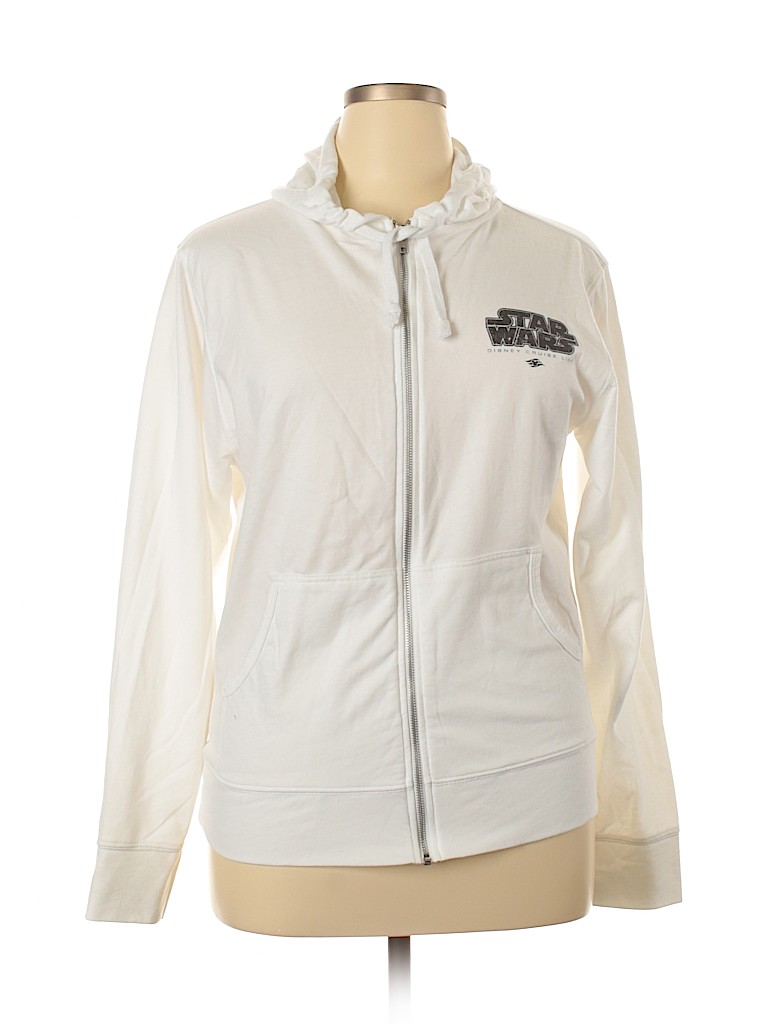 Disney Solid White Zip Up Hoodie Size 2X (Plus) 72 off thredUP