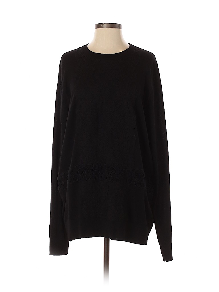 Dolce & Gabbana Solid Black Wool Pullover Sweater Size 44 (IT) - 81% ...