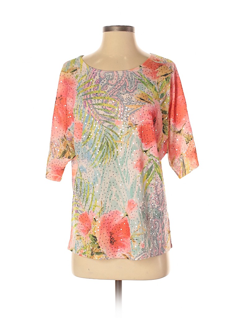 Jess & Jane Floral Pink Short Sleeve Top Size S - 70% off | thredUP