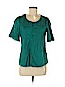 Apt. 9 100% Cotton Teal Short Sleeve Blouse Size M (petite) - photo 1