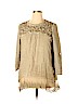 MULTIPLES Tan 3/4 Sleeve Top Size L (petite) - photo 1