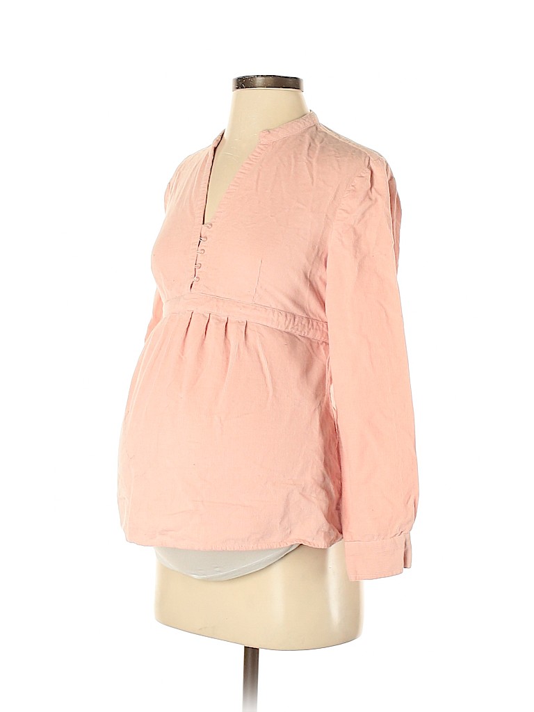 Motherhood 100% Cotton Pink Long Sleeve Blouse Size S - photo 1