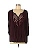 Mossimo Supply Co. 100% Rayon Burgundy 3/4 Sleeve Blouse Size XL - photo 1