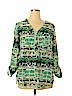 Mossimo 100% Polyester Green 3/4 Sleeve Blouse Size XL - photo 1