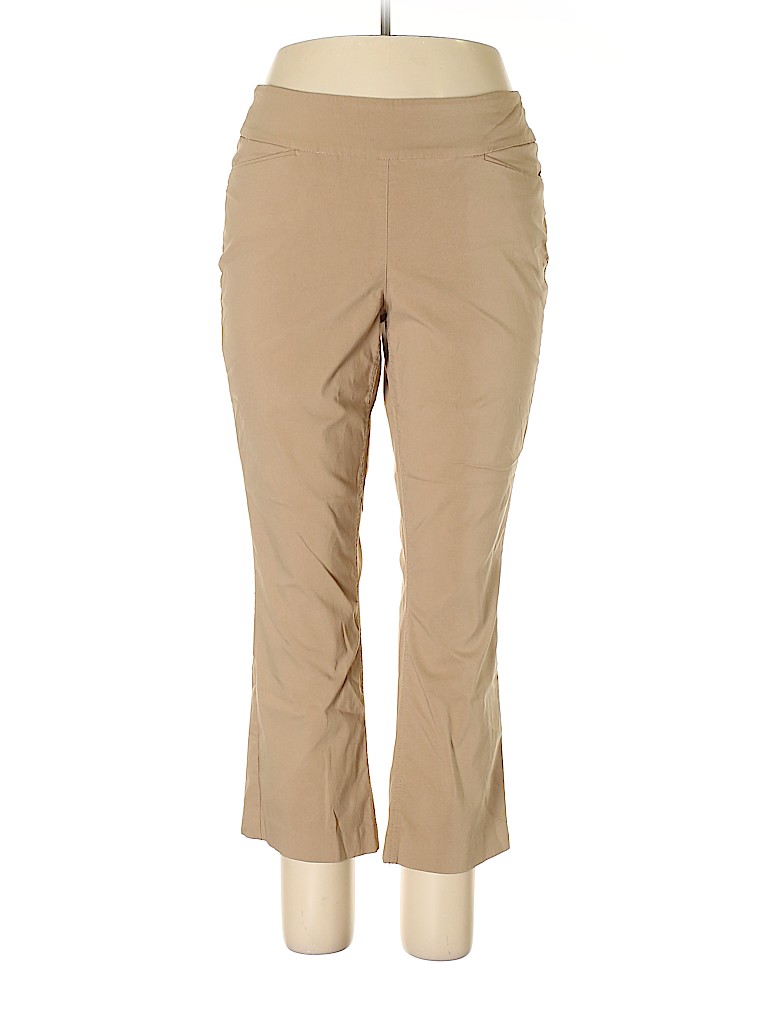 Westbound Solid Tan Casual Pants Size 16 (Petite) - 86% off | thredUP