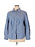 Jones New York Signature 100% Cotton Blue Long Sleeve Button-Down Shirt Size 2X - photo 1