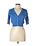 Maggy London Blue Silk Cardigan Size L (petite) - photo 1