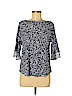 Roz & Ali Blue 3/4 Sleeve Top Size M (petite) - photo 1